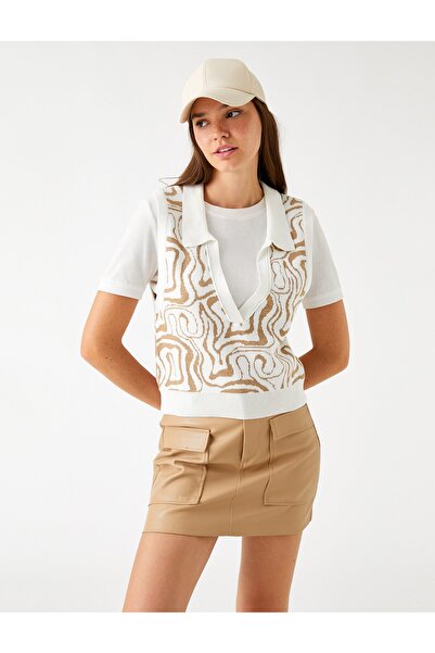 Koton Patterned Polo Neck Sweater