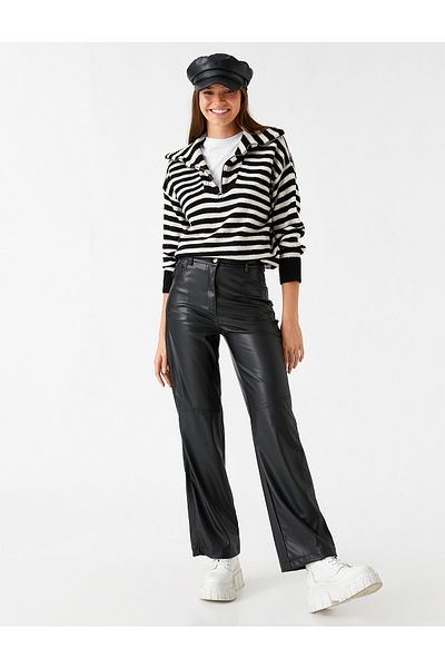 Koton Leather Look Trousers