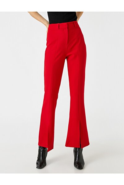 Koton Flared Leg Trousers with Slit Detail