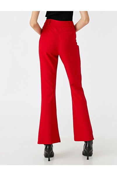 Koton Flared Leg Trousers with Slit Detail