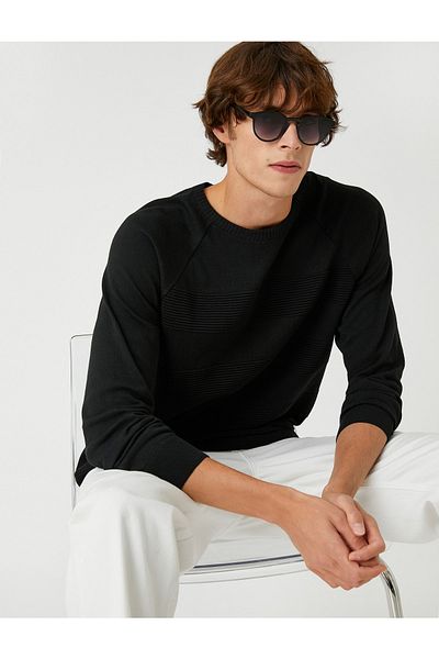 Koton Basic Knitwear Sweater Textured Crew Neck