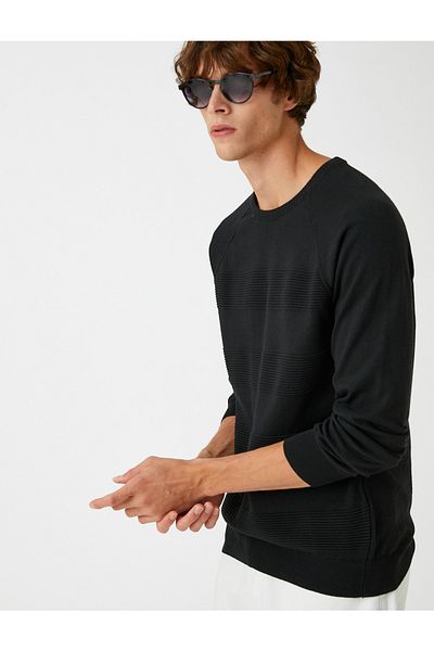 Koton Basic Knitwear Sweater Textured Crew Neck