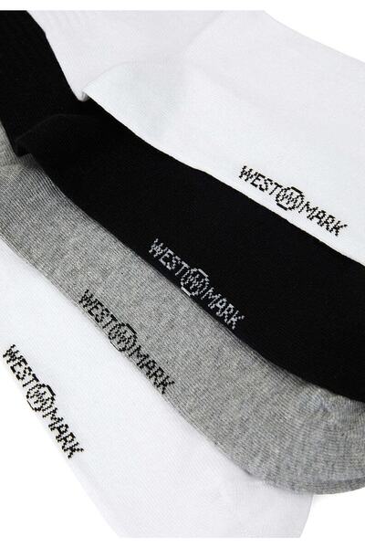 WESTMARK LONDON Men's Better Cotton 4-Piece Tennis Socks Set Black-white-grey Melange