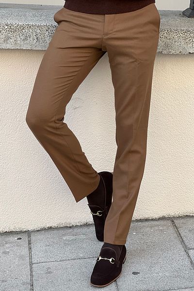 NAZEF High Quality Slim Fit Side Pocket Men's Wool Fabric Trousers