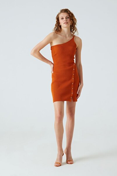 JOIN US Μίνι πορτοκαλί φόρεμα με έναν ώμο