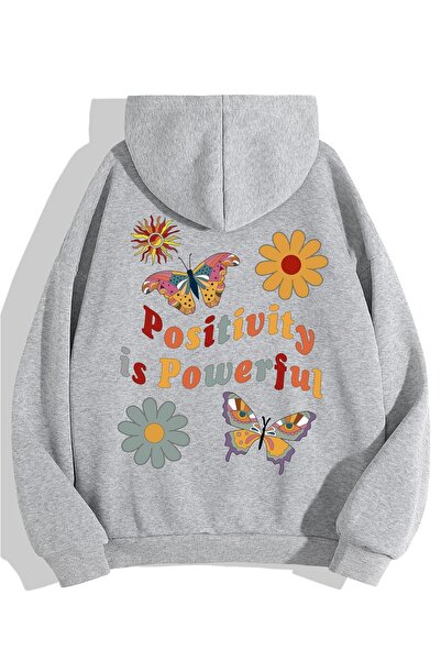 Deocept Women's Positive Printed Oversize Sweatshirt