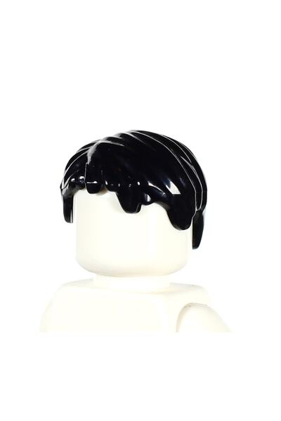 LEGO Original Accessory Moc Minifigure Minifigure Black Side-Slashed Male Hai...