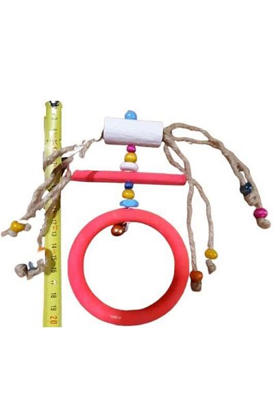 Ans Painted Round Oval Beaded Bird Swing 20 Cm
