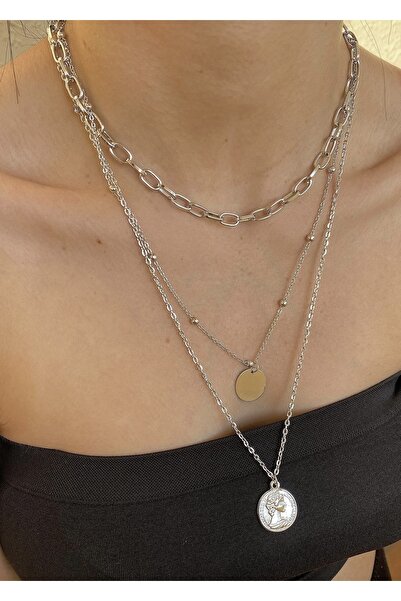 takıtarzım قلادة ميدالية مكونة من 3 قطع