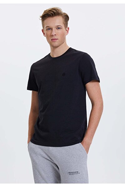 WESTMARK LONDON Μαύρο ανδρικό μπλουζάκι με λαιμόκοψη από βαμβάκι Regular Fit -vital