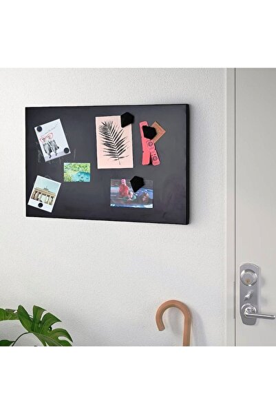 Dünya Magnet Mıknatıslı Pano Siyah 50x32 Cm Dekoratif Metal Magnet Panosu