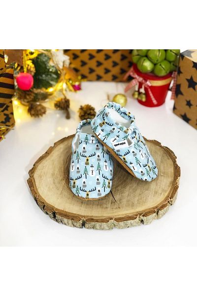 FG Store 100% Calfskin Non-Slip Sole Baby Booties
