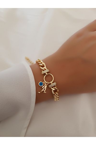 Trendy Butik حجر الزركون خاتم موديل حرف A وعين الشر موديل سوار