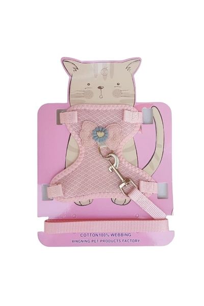 Mixpet Pink Flower Patterned Cat - Small Breed Dog Collar with Extension