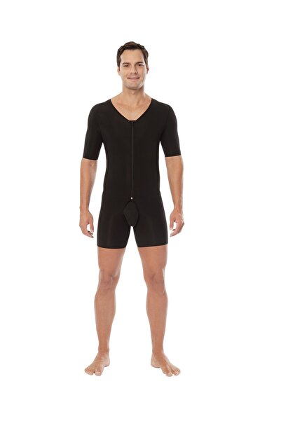 Variteks Men's Liposuction Corset - Ref 243, Above Knee Zipper and Sleeves