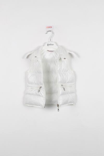 incity Boy's Ecru Puffer Vest
