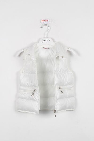 incity Boy's Ecru Puffer Vest