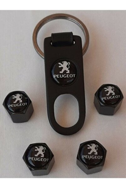 machaotoaksesuar مجموعة سلسلة مفاتيح بغطاء صمام معدني من بيجو