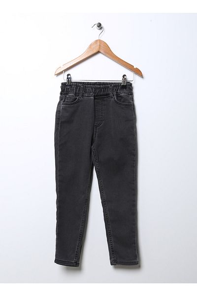 Funky Rocks Elastic Waist Elastic Leg Anthracite Boy's Trousers Tm-200