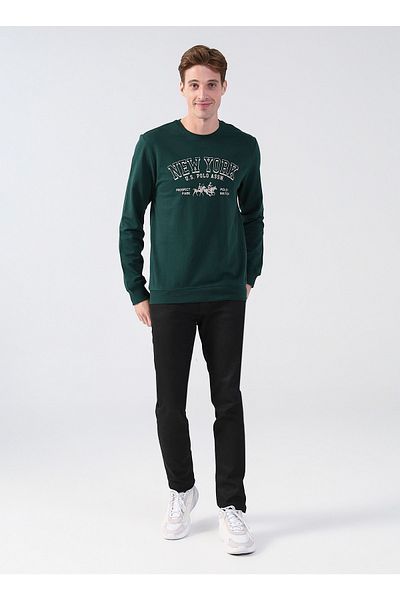 U.S. Polo Assn. Зелен мъжки суитшърт - с кръгло деколте Ormas