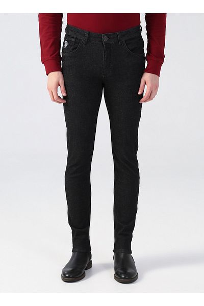 U.S. Polo Assn. Κανονική μέση Κανονική πόδι Slim Fit Μαύρο Ανδρικό Τζιν Παντελόνι Marl