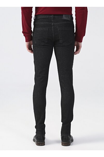 U.S. Polo Assn. Normal Bel Normal Paça Slim Fit Siyah Erkek Denim Pantolon Marl