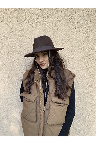 laviyonsa Cowboy filc Fedora sapka levehető lánctartozékkal