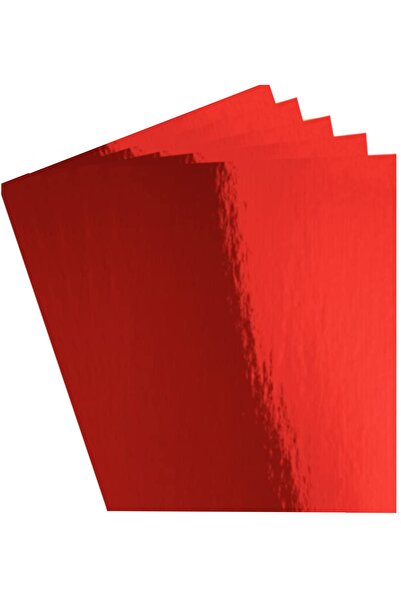 roco paper Metalik Fon Kartonu - Aynalı Fon Kartonu - 250 Gr. 50x70 Cm - Kırmızı