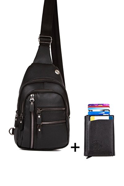 NEWISH POLO ACCESSORIES Geantă Neagră De Piept Și De Umăr Geantă De Corp și P...