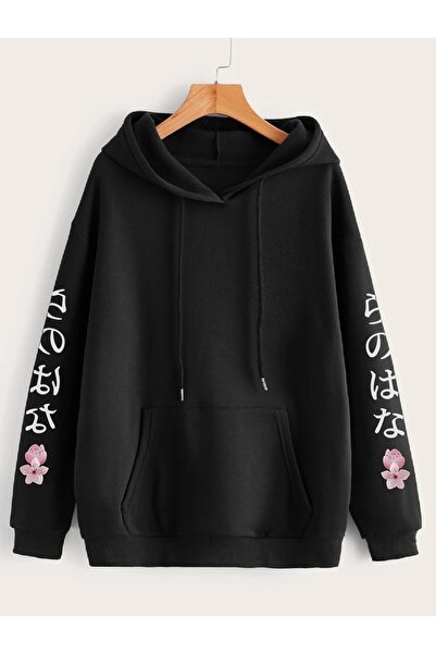 Deocept Japon Sakura Baskılı Oversize Sweatshirt