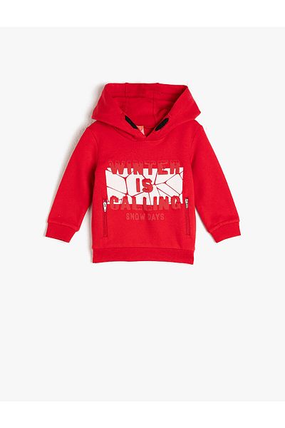 Koton Φούτερ με μακρυμάνικη κουκούλα Baby Cotton Slogan