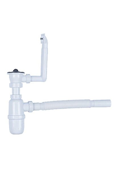 Prestij Plastik Taslı Mutfak Eviye Gider Sifonu Körük Çıkışlı Taşmalı