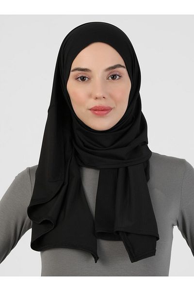 Ecardin Premium Black Sports Shawl - Athletic Micro Fabric, Airy Porous - St 095
