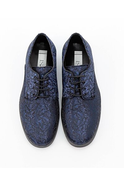 İsse Pantofi clasici Tokyo pentru băiat, albastru marin cu model negru