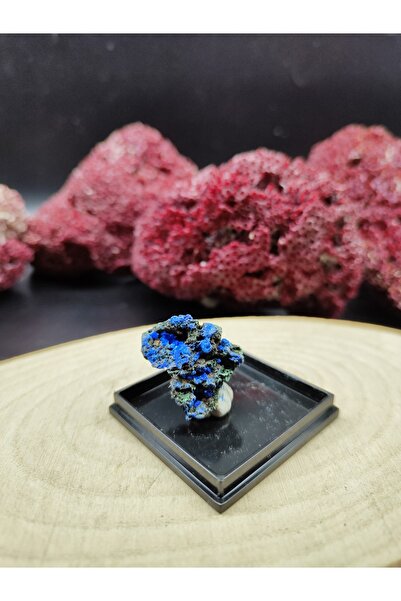 DOĞAL TAŞ DELİSİ Azurit Özel Kutusunda Dekoratif Ham Doğal Taş (sertifikalı)