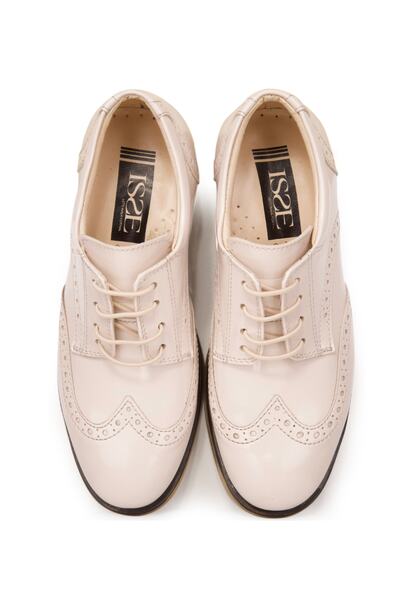 SIRRI Pantofi clasici crem din piele lacuita pentru baieti