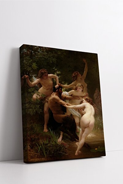 Carmen William Adolphe Bouguereau - Nymphs And Satyr Kanvas Tablo - Başyapıtlar