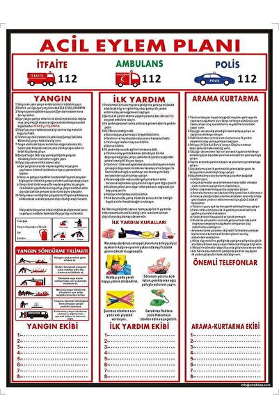 Emek İkaz Levhaları لوحة تنبيه/تحذير لخطة عمل الطوارئ