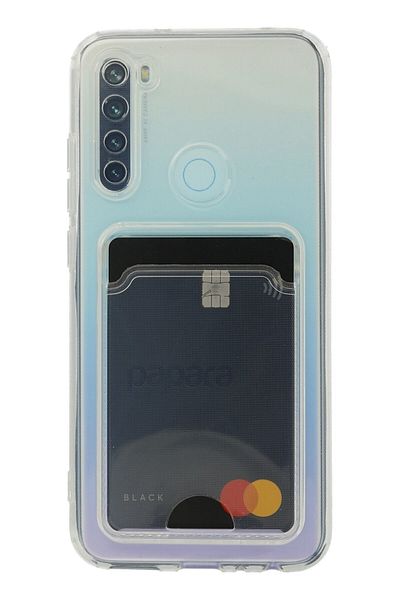 Miscase حافظة بطاقات شفافة متوافقة مع هاتف Xiaomi Redmi Note 8 مع حماية للكاميرا