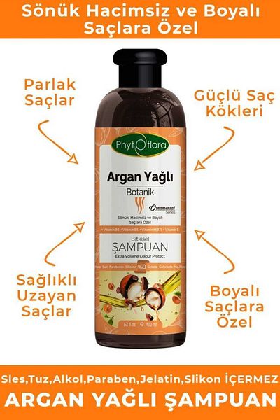 Phytoflora Salt-Free Special Argan Oil Herbal Shampoo for Sensitive Dull Volume and Dye Hair 400 ml