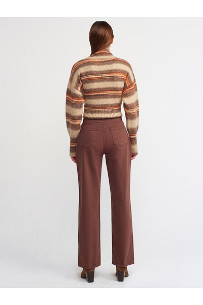Dilvin Camel Cracked Fabric Piece Dye Jean
