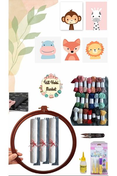İDİL 33 Piece Large Punch Set - Animal Portraits, Kids Room Decoration 01