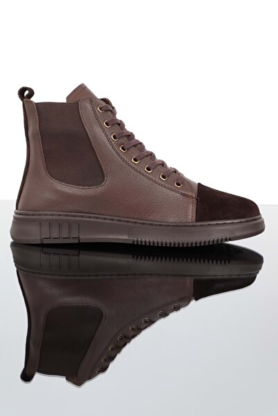 Konfores Ανδρικές αθλητικές μπότες 1352 Ανατομική σόλα από γνήσιο δέρμα με φερμουάρ