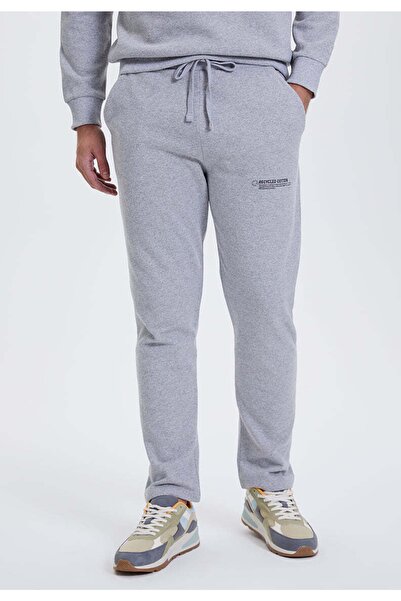 WESTMARK LONDON Γκρι μελανζέ βαμβακερό ανδρικό παντελόνι με ίσιο πόδι, κανονική εφαρμογή, ανδρικό παντελόνι από ανακυκλωμένο βαμβάκι