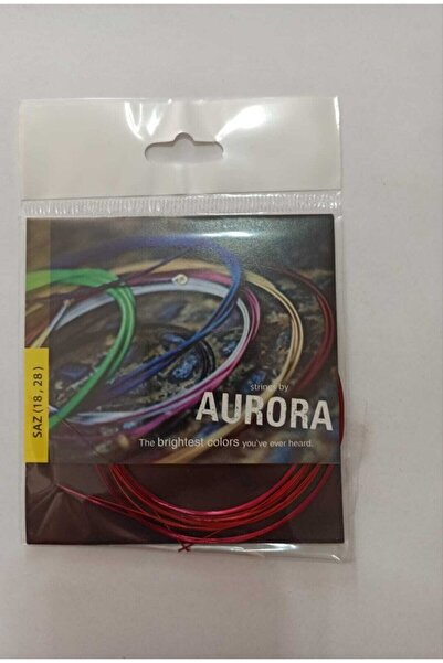 Aurora Kırmızı Renk Profesyonel 0.18 Numara Kısa Saplı Saz Teli-mızrap Hediyeli