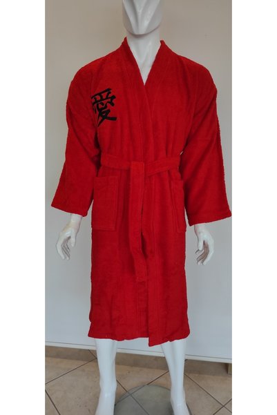 Kayalar & Shimal-%100 Pamuklu Çin Rüyası Nakışlı Exclusive Bornoz