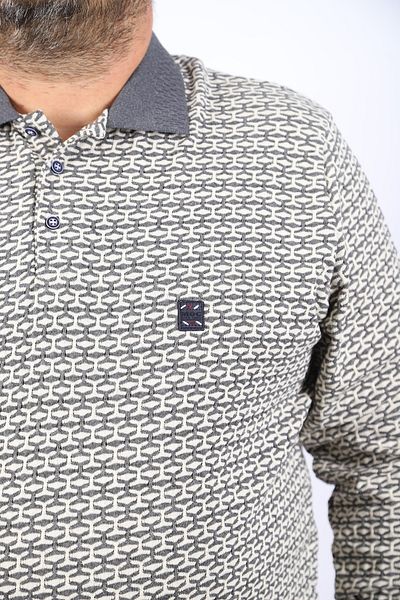 Starbattal Ανδρικό φούτερ μεγάλου μεγέθους Polo Neck 22714-ανθρακί