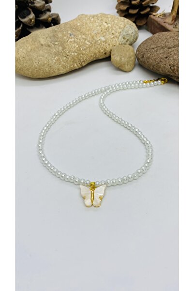 Porsuk Alternatif اليدوية العرقية أصيلة الهبي البوهيمي أم اللؤلؤ قلادة الفراشة