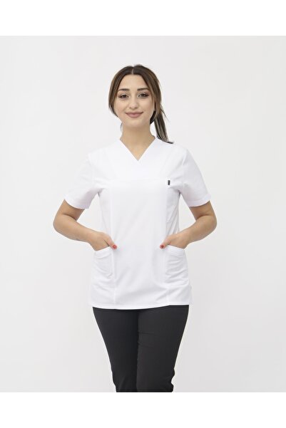 Ehil White Doctor/Nurse Uniform Alpaca Fabric Suit Uniform