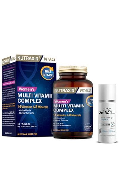 Nutraxin Multivitamin andMineralComplex for Women - 60 Tablets + 100ml Facial Cleansing Gel Gift